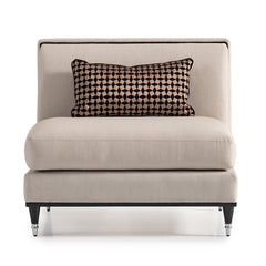 La Francaise Black Ice/Café Armless Accent Chair - Ornate Home