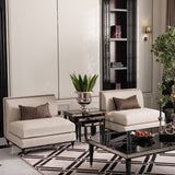 La Francaise Black Ice/Café Armless Accent Chair - Ornate Home