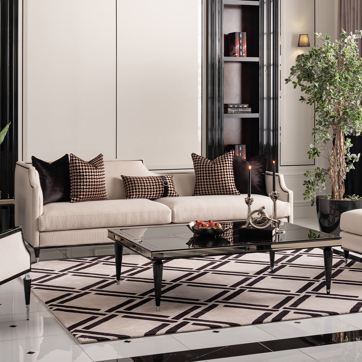 La Francaise Black Ice/Café Mansion Sofa - Ornate Home