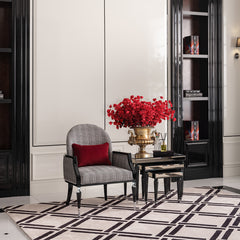 La Francaise Black Ice/Domino Accent Chair - Ornate Home