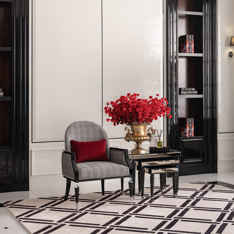 La Francaise Black Ice/Domino Accent Chair - Ornate Home