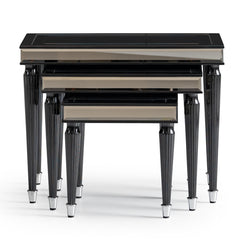 La Francaise Black Ice Nesting Tables (Set of 3) - Ornate Home