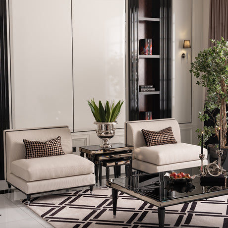 La Francaise Black Ice Nesting Tables (Set of 3) - Ornate Home