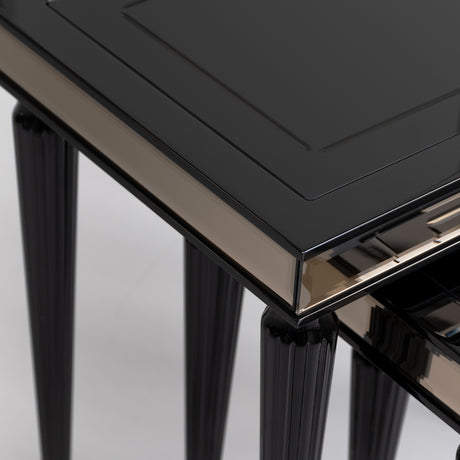La Francaise Black Ice Nesting Tables (Set of 3) - Ornate Home