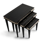 La Francaise Black Ice Nesting Tables (Set of 3) - Ornate Home