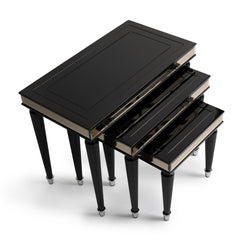 La Francaise Black Ice Nesting Tables (Set of 3) - Ornate Home