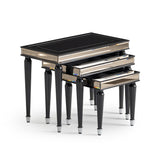 La Francaise Black Ice Nesting Tables (Set of 3) - Ornate Home