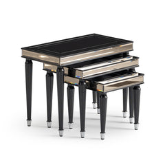 La Francaise Black Ice Nesting Tables (Set of 3) - Ornate Home