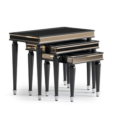 La Francaise Black Ice Nesting Tables (Set of 3) - Ornate Home