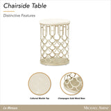 La Marisia Champagne Gold Marble Chairside Table - Ornate Home