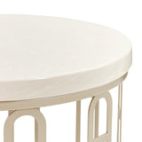 La Marisia Champagne Gold Marble Chairside Table - Ornate Home