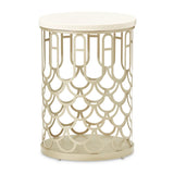La Marisia Champagne Gold Marble Chairside Table - Ornate Home