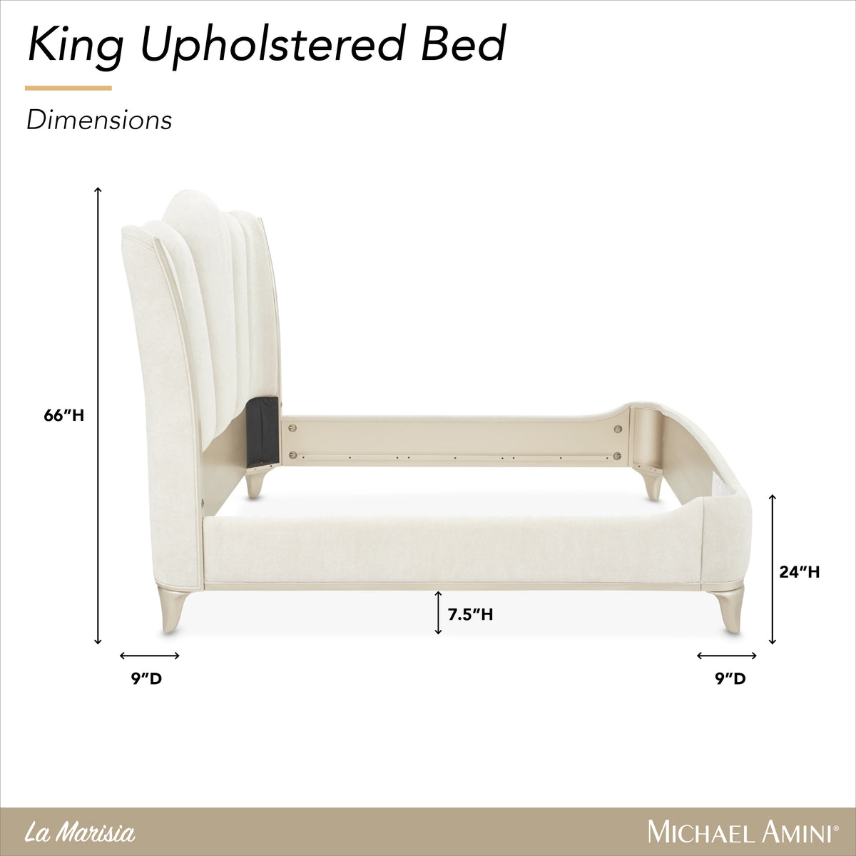 La Marisia Champagne Gold/Tranquil California King Upholstered Bed