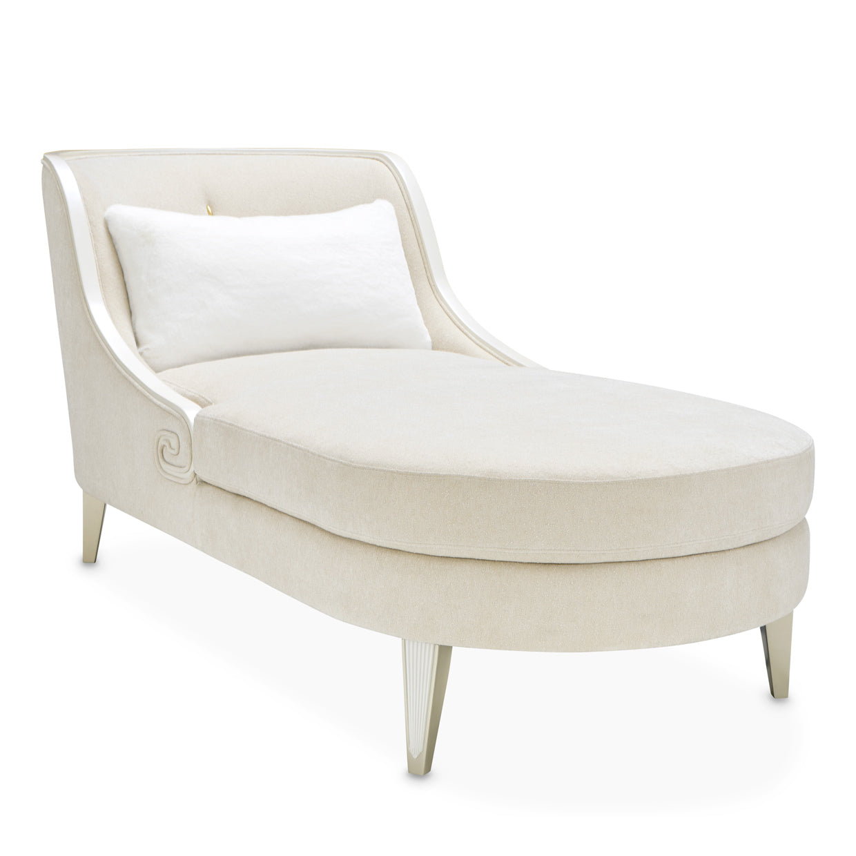 La Marisia Champagne Gold/Tranquil Chenille Chaise - Ornate Home