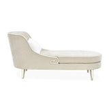 La Marisia Champagne Gold/Tranquil Chenille Chaise - Ornate Home