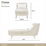 La Marisia Champagne Gold/Tranquil Chenille Chaise - Ornate Home