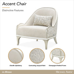 La Marisia Champagne/Tranquil Chenille Accent Chair - Ornate Home