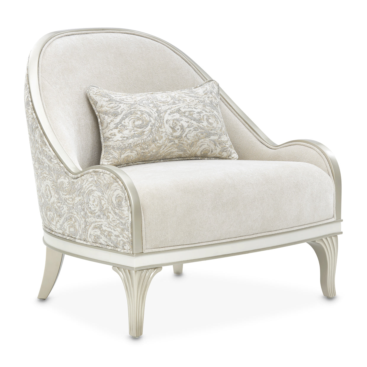 La Marisia Champagne/Tranquil Chenille Accent Chair - Ornate Home