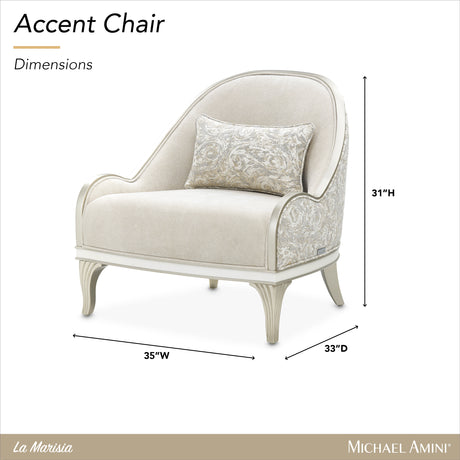 La Marisia Champagne/Tranquil Chenille Accent Chair - Ornate Home