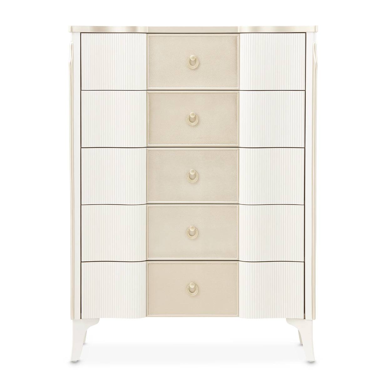 La Marisia Creamy Pearl 5-Drawer Chest - Ornate Home