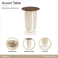 La Marisia Creamy Pearl Accent Table - Ornate Home