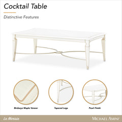 La Marisia Creamy Pearl Cocktail Table - Ornate Home