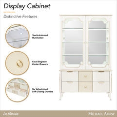 La Marisia Creamy Pearl Display Cabinet - Ornate Home