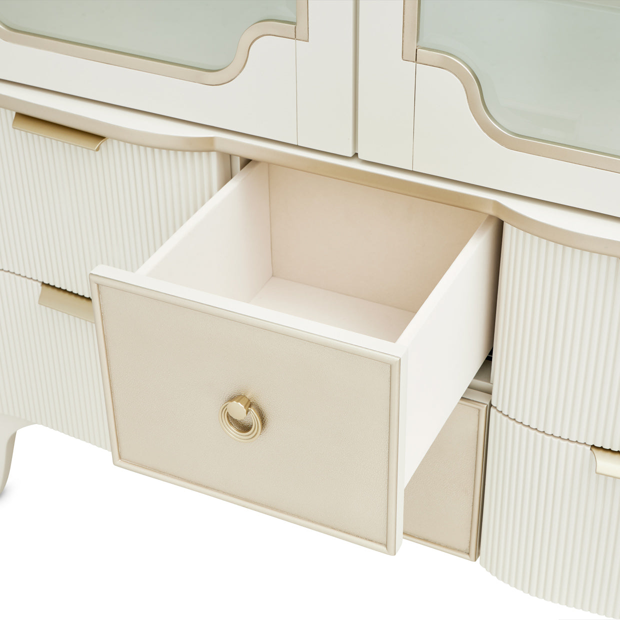 La Marisia Creamy Pearl Display Cabinet - Ornate Home
