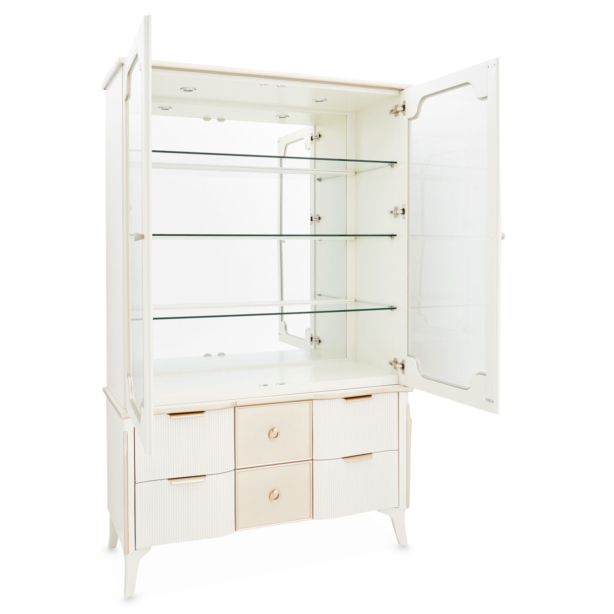 La Marisia Creamy Pearl Display Cabinet - Ornate Home
