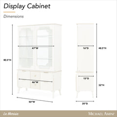 La Marisia Creamy Pearl Display Cabinet - Ornate Home