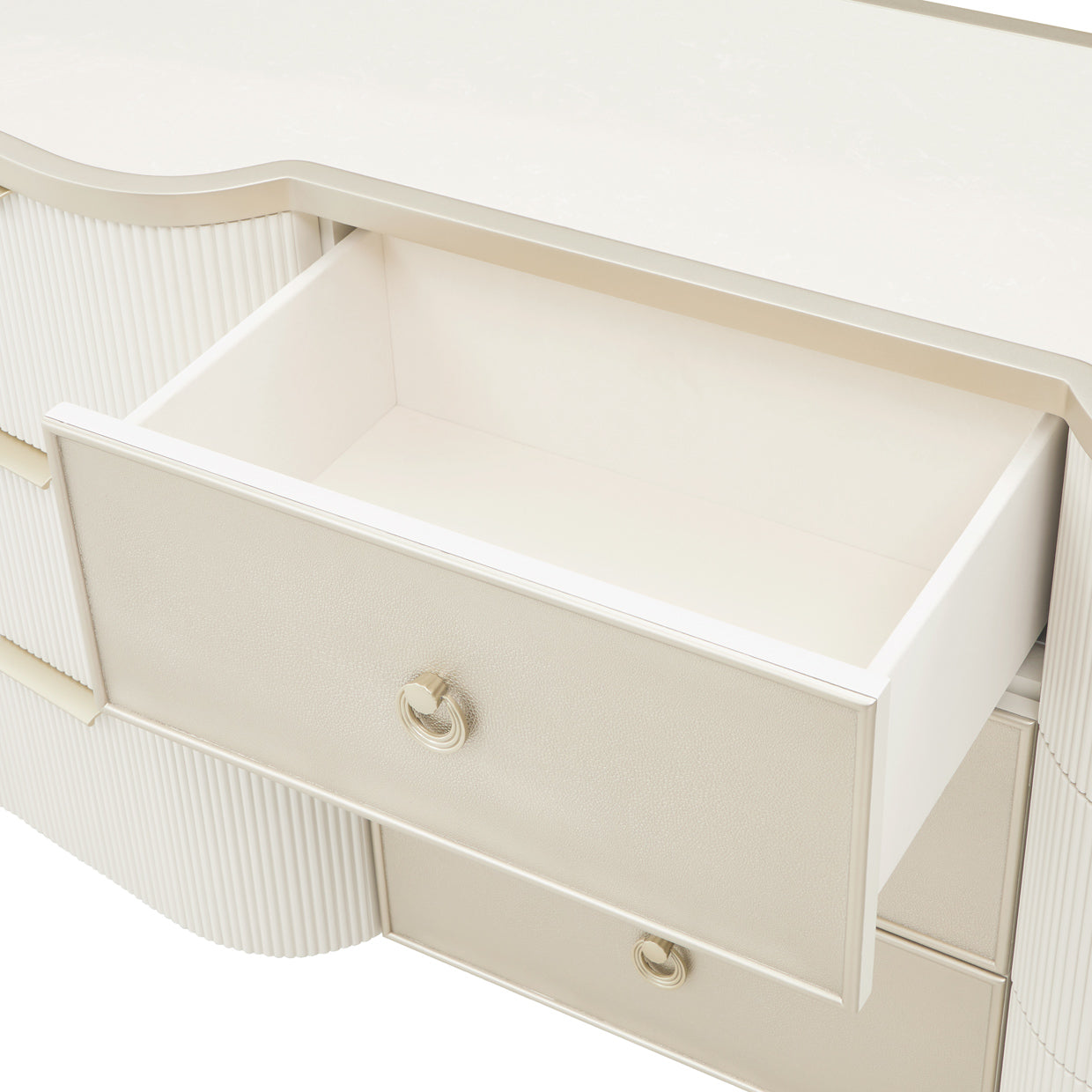 La Marisia Creamy Pearl Dresser with Mirror - Ornate Home