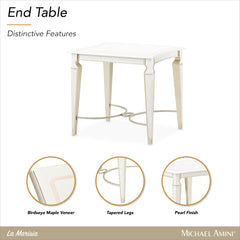 La Marisia Creamy Pearl End Table - Ornate Home