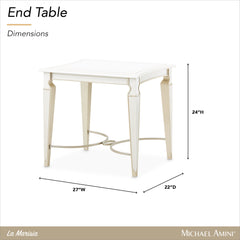 La Marisia Creamy Pearl End Table - Ornate Home
