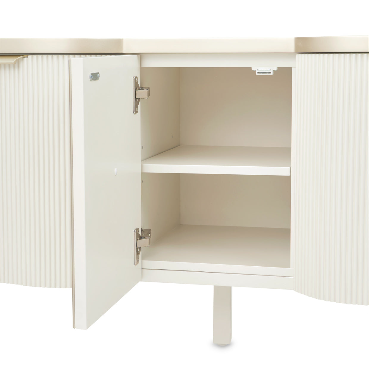La Marisia Creamy Pearl Media Cabinet - Ornate Home