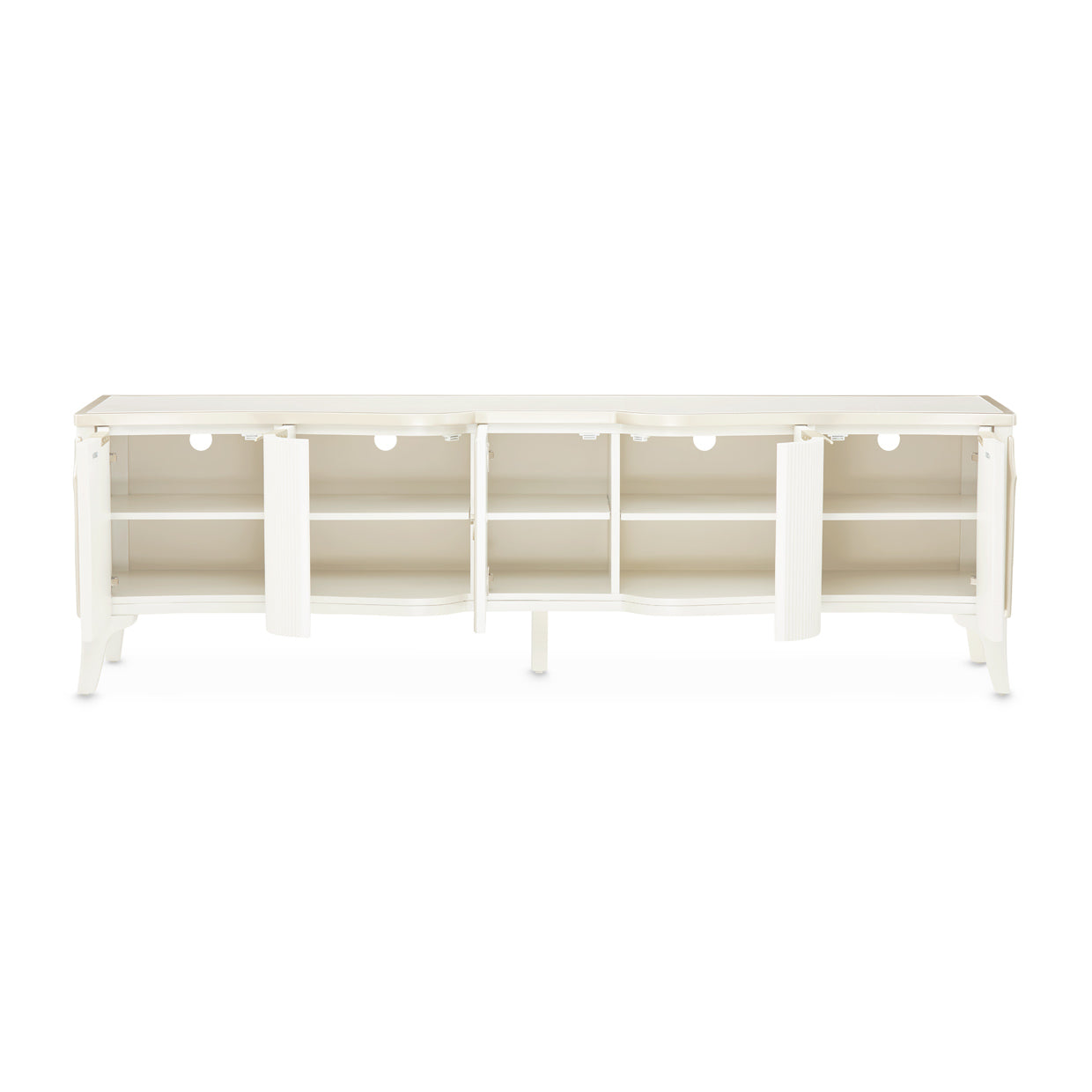 La Marisia Creamy Pearl Media Cabinet - Ornate Home
