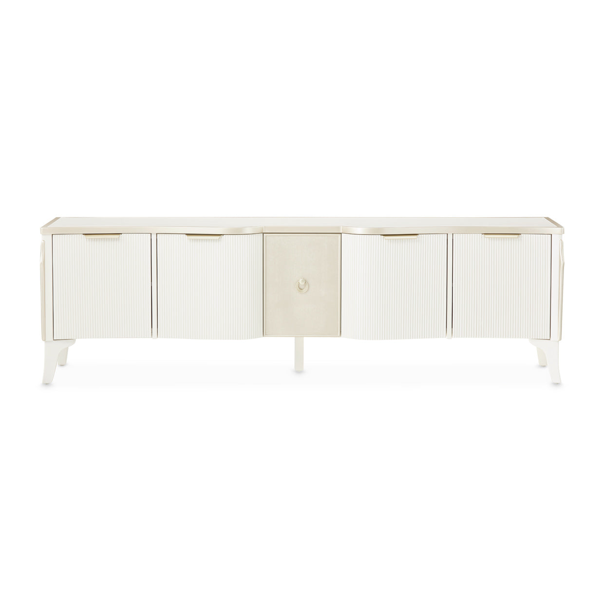 La Marisia Creamy Pearl Media Cabinet - Ornate Home