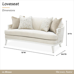 La Marisia Creamy Pearl/Tranquil Chenille Loveseat - Ornate Home