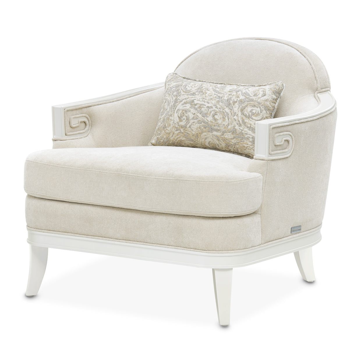 La Marisia Creamy Pearl/Tranquil Chenille Matching Chair - Ornate Home