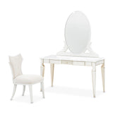 La Marisia Creamy Pearl Vanity Set with Mirror & Chair - Ornate Home