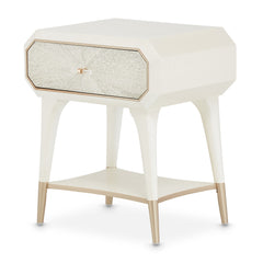 La Rachelle Medium Champagne 1-Drawer Nightstand - Ornate Home