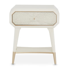 La Rachelle Medium Champagne 1-Drawer Nightstand - Ornate Home