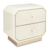 La Rachelle Medium Champagne 2-Drawer Nightstand - Ornate Home