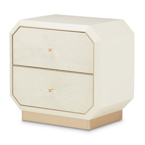 La Rachelle Medium Champagne 2-Drawer Nightstand - Ornate Home