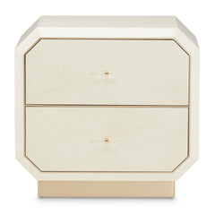La Rachelle Medium Champagne 2-Drawer Nightstand - Ornate Home