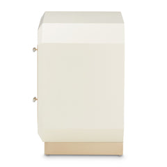La Rachelle Medium Champagne 2-Drawer Nightstand - Ornate Home