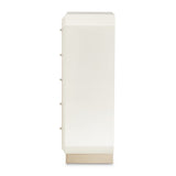 La Rachelle Medium Champagne 5-Drawer Chest - Ornate Home