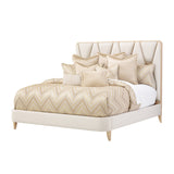 La Rachelle Medium Champagne/Champagne Eastern King Upholstered Panel Bed - Ornate Home