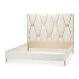 La Rachelle Medium Champagne/Champagne Queen Upholstered Panel Bed - Ornate Home