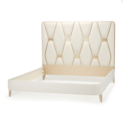 La Rachelle Medium Champagne/Champagne Upholstered Panel Bed - Ornate Home
