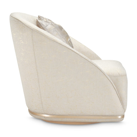 La Rachelle Medium Champagne/Cloud Swivel Chair - Ornate Home